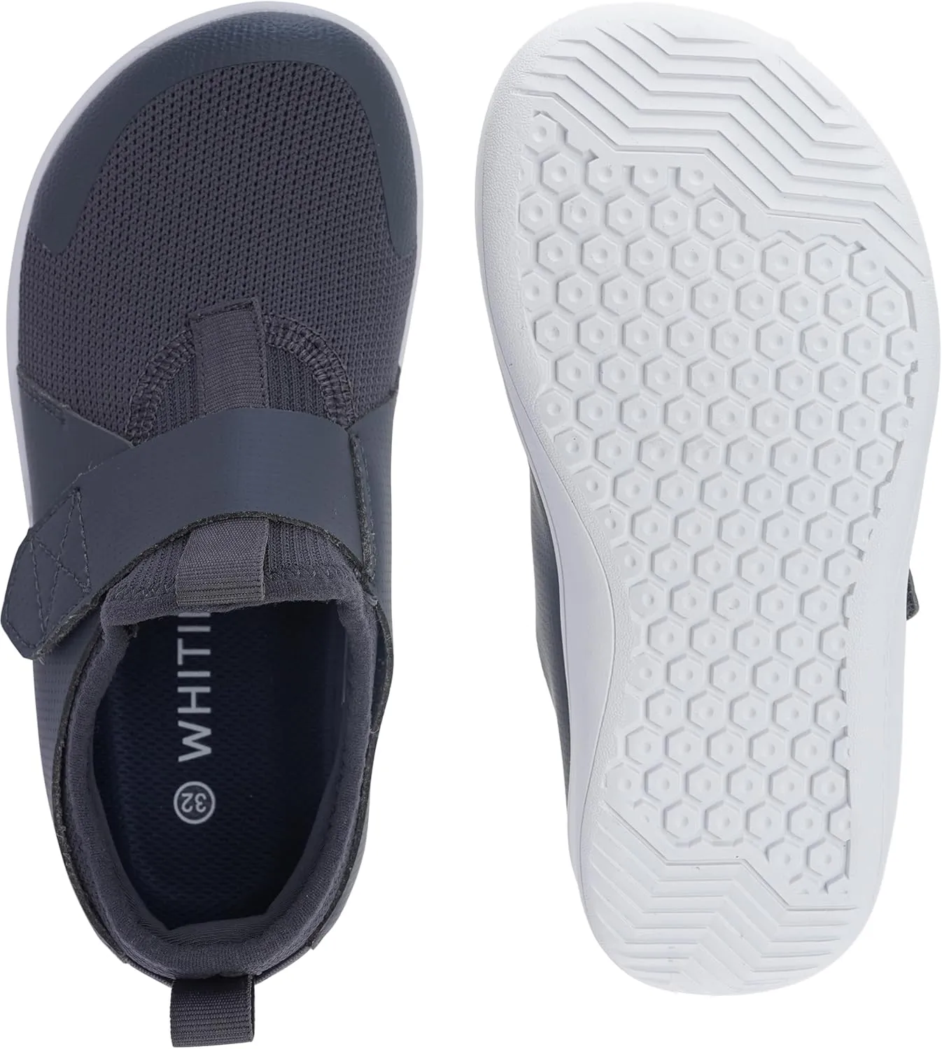 WHITIN Little/Big Kid Wide Width Barefoot Shoes | Boys/Girls Minimalist Elastic Opening Sneakers | Flexible- Zero Drop Sole
