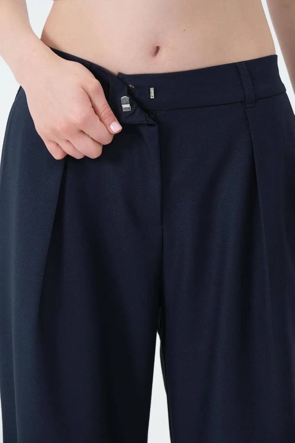 Wide Leg Work Pants Women’s Elastic High Waisted Casual Office Dress Pants Trousers with Pocket Normal and Plus Size Slacks
