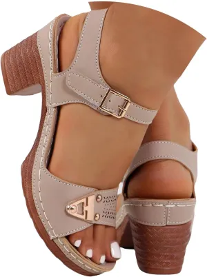 Women Dressy Summer Wedge Sandals, Womens Espadrille Sandals Open Toe Ankle Strap Platform Wedge High Heels Outdoor Casual Summer Dress Shoes