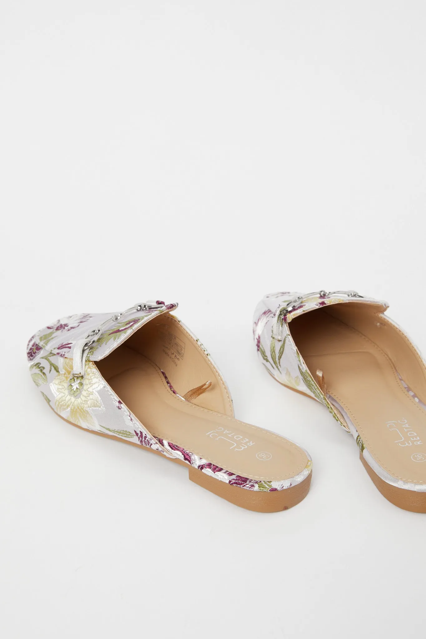 Women Grey Closed Toe Loafer With Buckle Trim