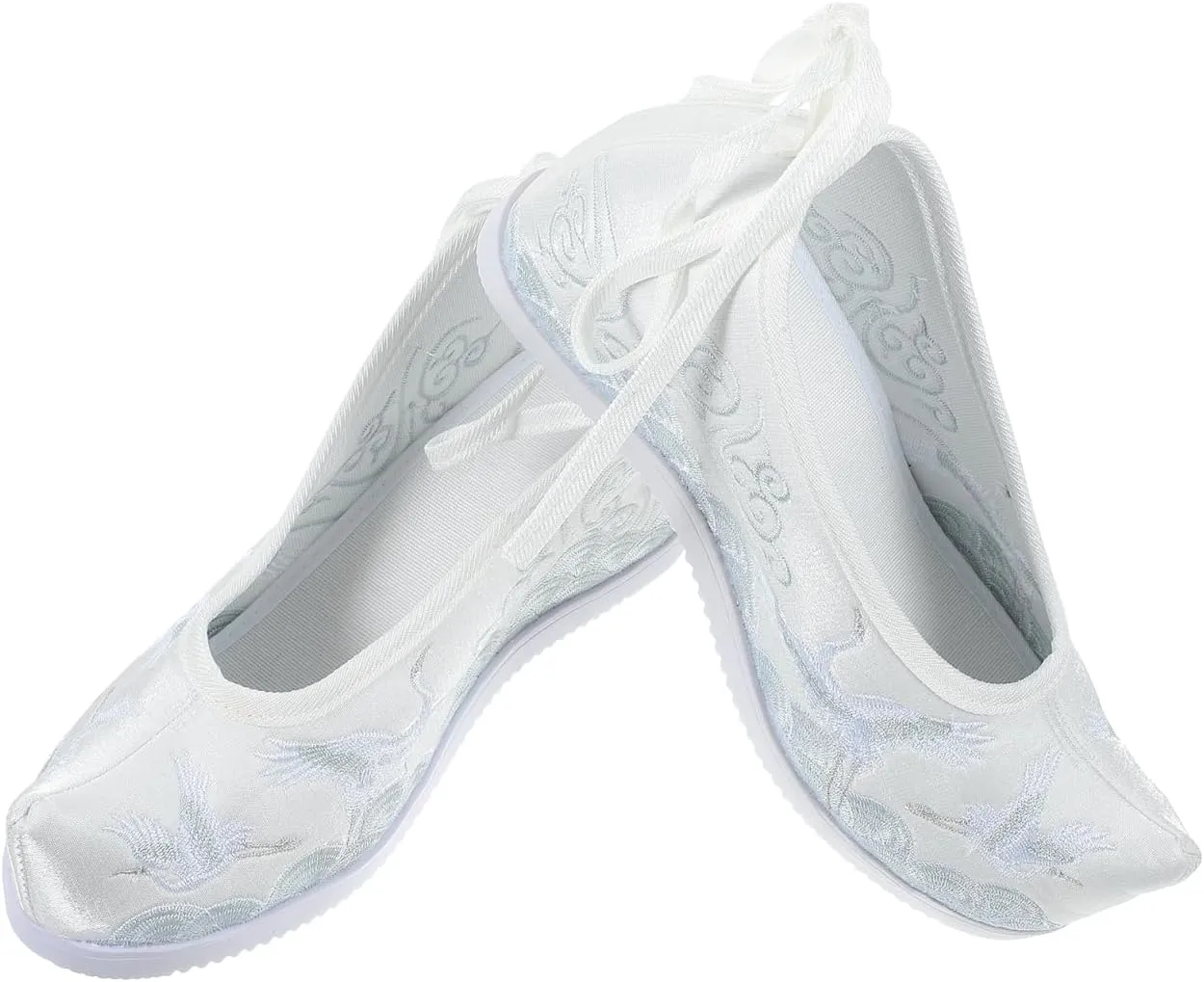 Women Hanfu Embroidered Chinese Style Mesh Vintage Embroidery Shoes for Ladies White