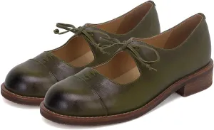 Women Round Closed Toe Loafer Flats Lace Up Burnished Penny Loafers 1 Inch Chunky Stacked Heel Oxford Shoes Matte Leather Slip On Cutout Ladies Office Work Shoes Vintage Comfort 4-11 M US