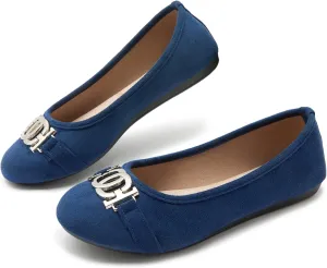 Women's Ballet Shoes Comfortable Slip on Round Toe Flat Casual Shoes for Walking, Driving, Dressy