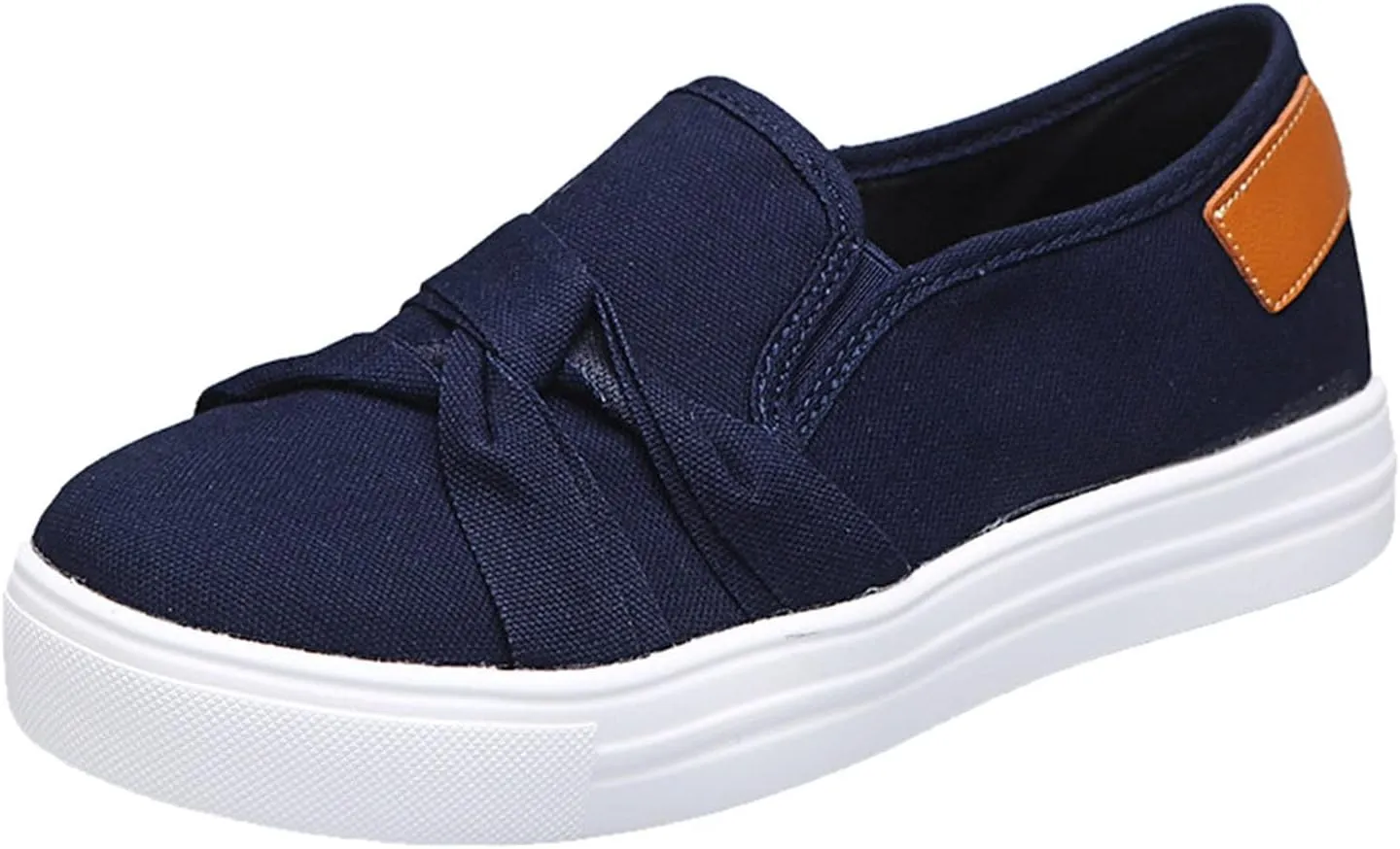 Women's Canvas Shoes Fashion Bow Tie Loafer Flats Summer Comfortable Slip On Sneakers Lightweight Low Top Flat Walking Shoes
