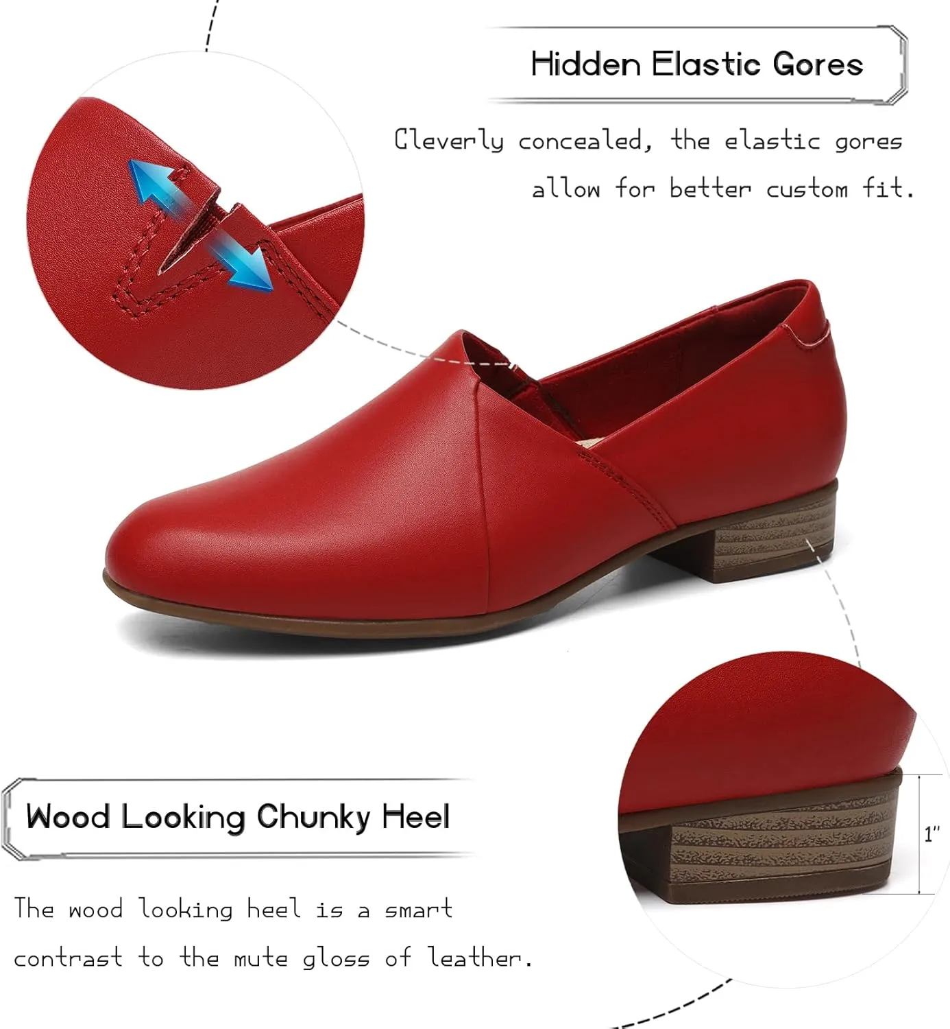 Women's Classic Comfort Dress Shoes Casual Leather Loafers Flats Cute Versatile Slip-Ons Everyday Work Shoes