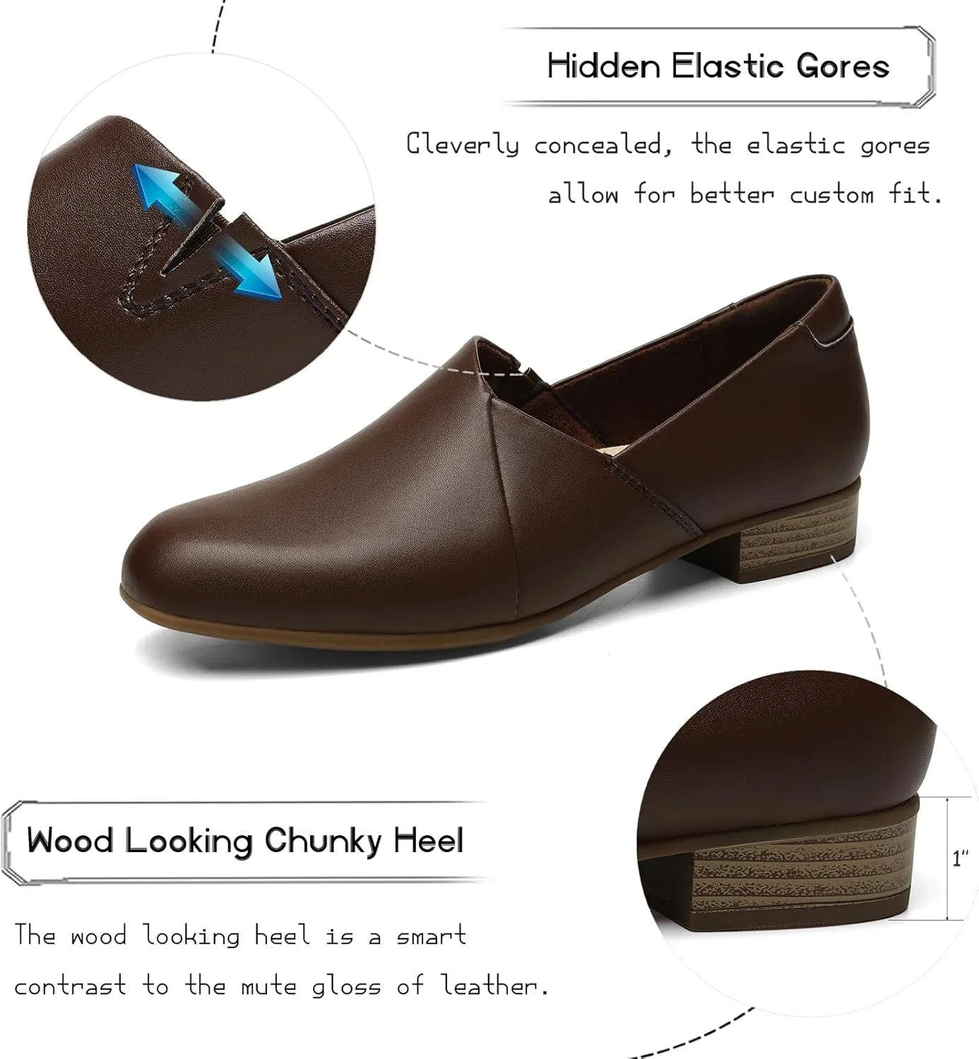Women's Classic Comfort Dress Shoes Casual Leather Loafers Flats Cute Versatile Slip-Ons Everyday Work Shoes