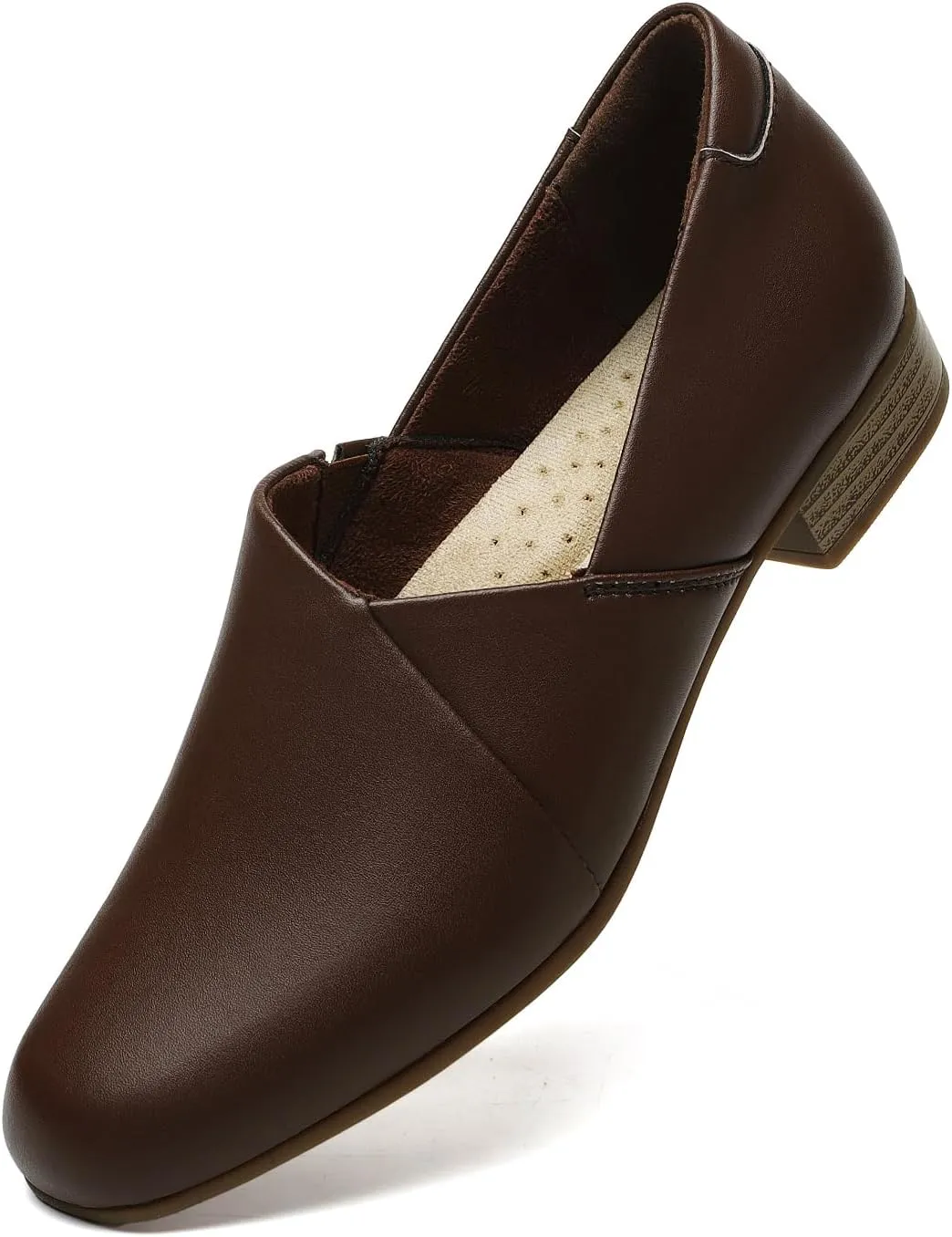 Women's Classic Comfort Dress Shoes Casual Leather Loafers Flats Cute Versatile Slip-Ons Everyday Work Shoes