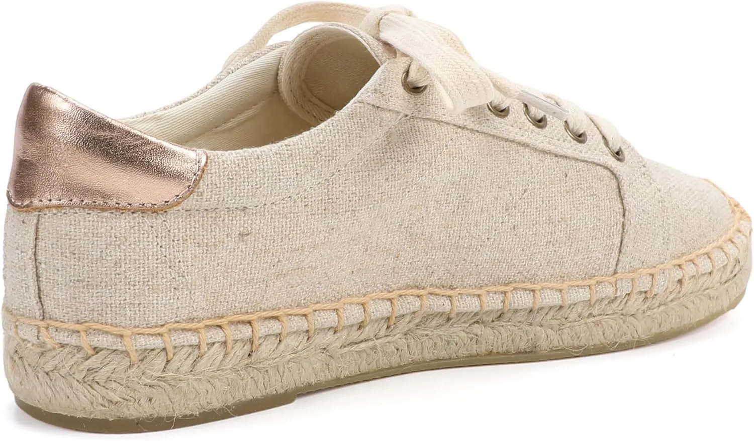 Women's Espadrille Lace-up Sneakers Platform Jute- Breathable for Casual Comfort Flat Shoes