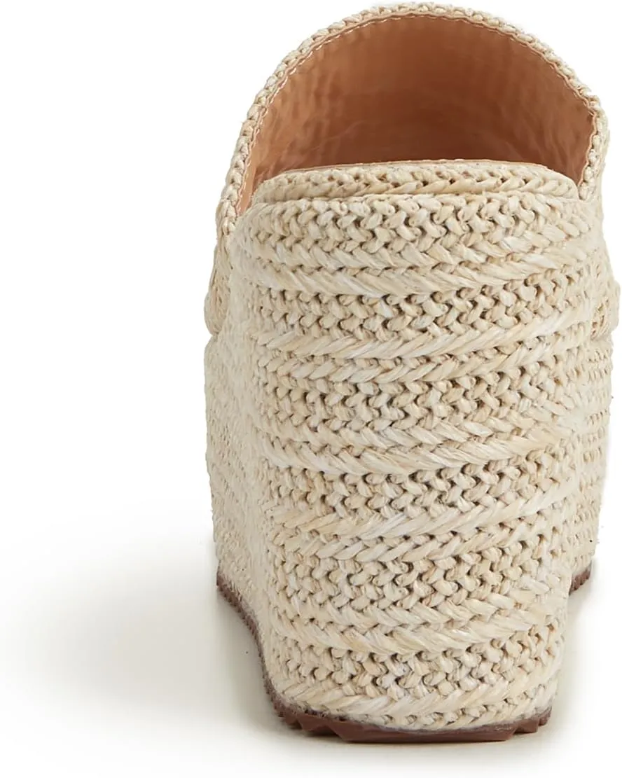 Womens Espadrille Platform Wedge Sandal Open Toe High Heel Elastic Ankle Strap Wedges