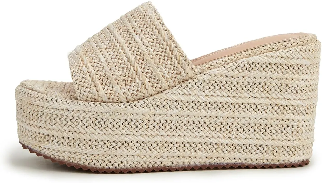 Womens Espadrille Platform Wedge Sandal Open Toe High Heel Elastic Ankle Strap Wedges