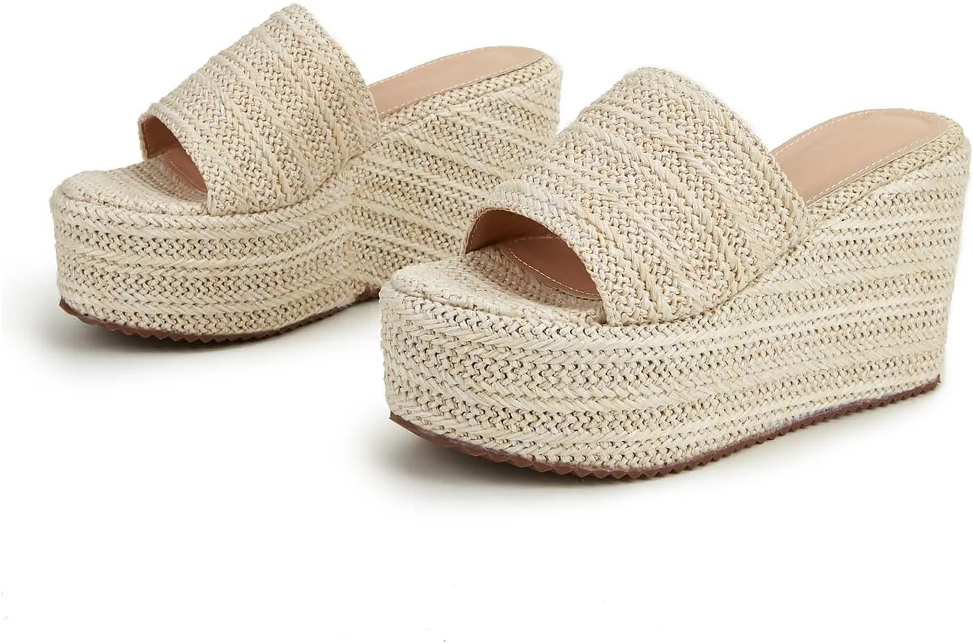 Womens Espadrille Platform Wedge Sandal Open Toe High Heel Elastic Ankle Strap Wedges