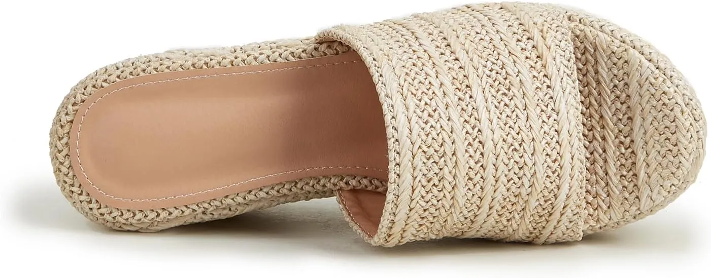 Womens Espadrille Platform Wedge Sandal Open Toe High Heel Elastic Ankle Strap Wedges