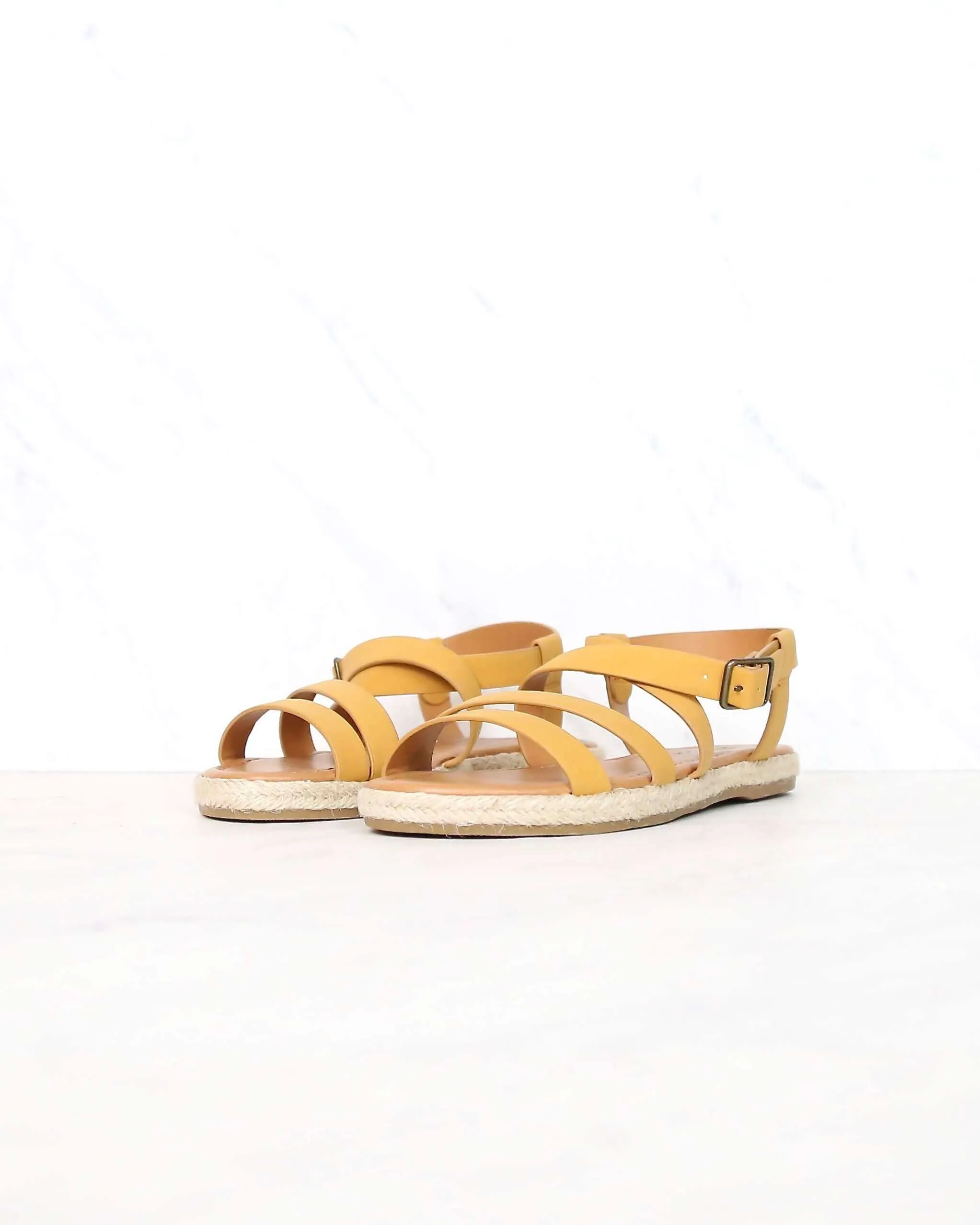 Women's Espadrille Strappy Sandals with Buckle Detailing and Ankle Strap - More colors
