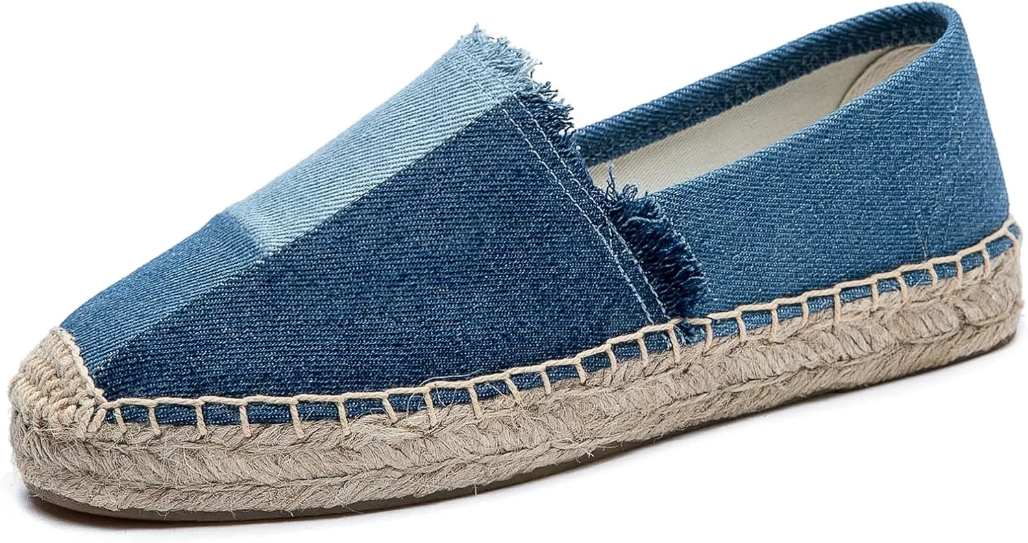 Women's Flat Espadrilles - Soft Women Sneakers Handcrafted Canvas Espadrille Fashion Simple Design Non-Slip Sole Suitable for Summer,Spring,Autumn