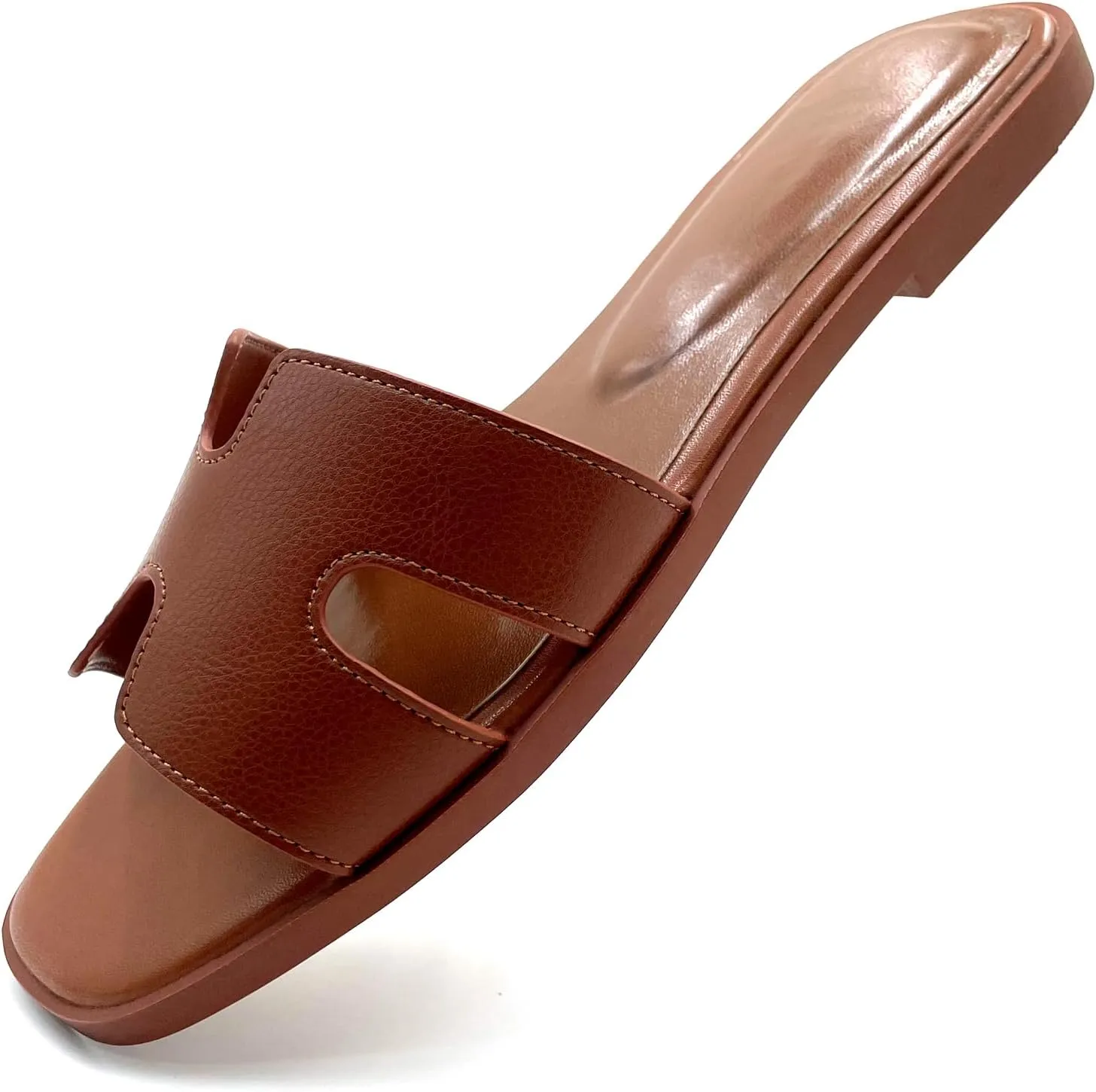 Womens Flat Sandals,Anti slip fashion sandals,Flat Slide Sandals for women,Comfy Style,women's gift, for vacation, sightseeing, and shopping