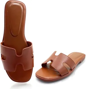 Womens Flat Sandals,Anti slip fashion sandals,Flat Slide Sandals for women,Comfy Style,women's gift, for vacation, sightseeing, and shopping