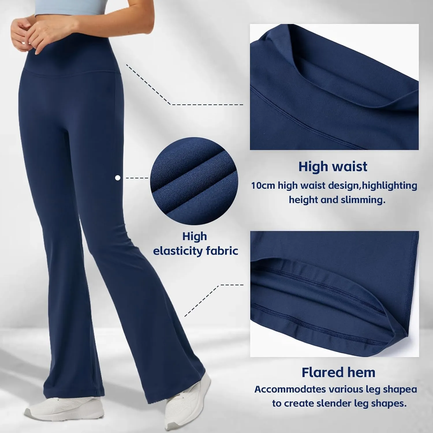 Women's High Waisted Flare Leggings with Tummy Control, Running Workout Yoga Pants Casual Bootcut Pants