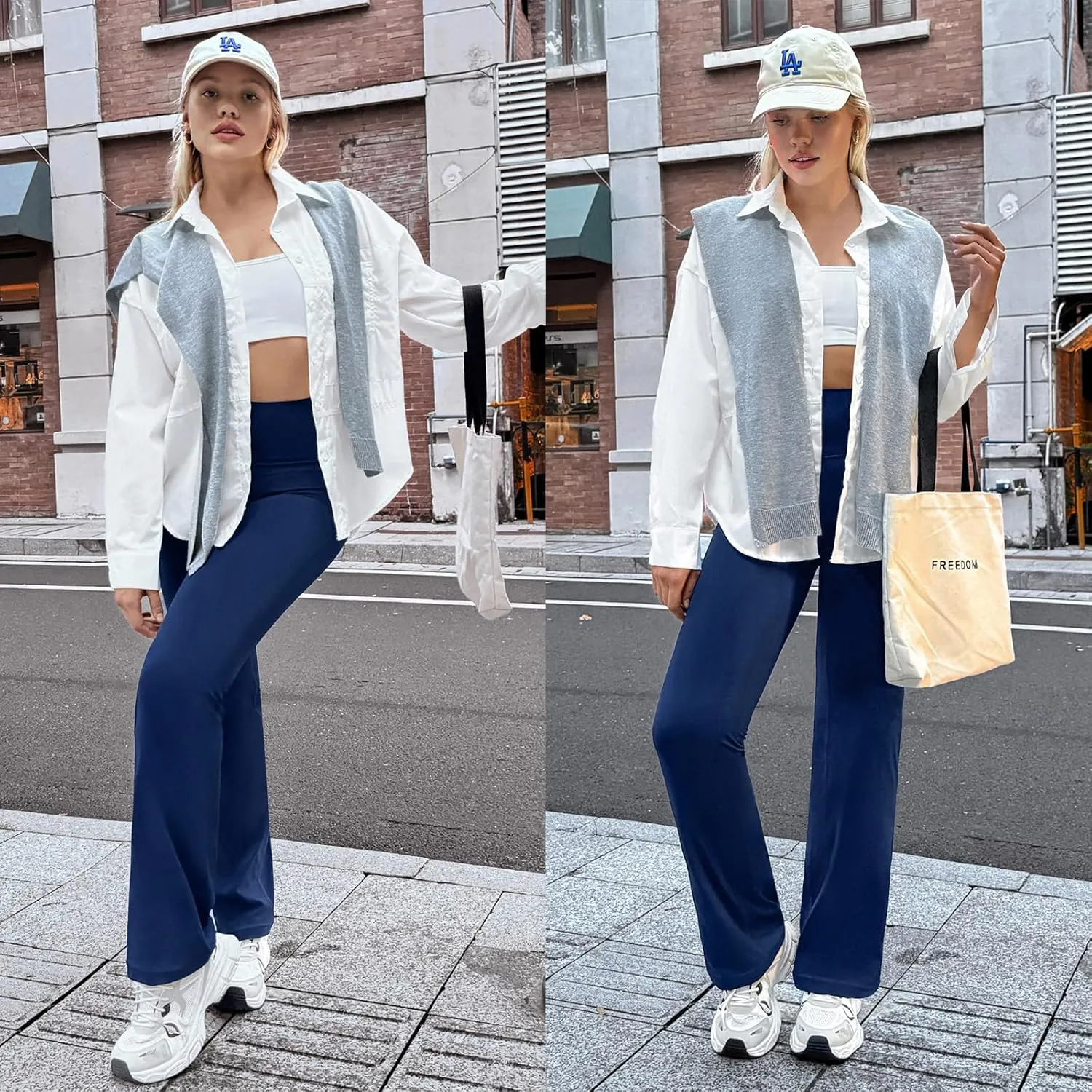 Women's High Waisted Flare Leggings with Tummy Control, Running Workout Yoga Pants Casual Bootcut Pants