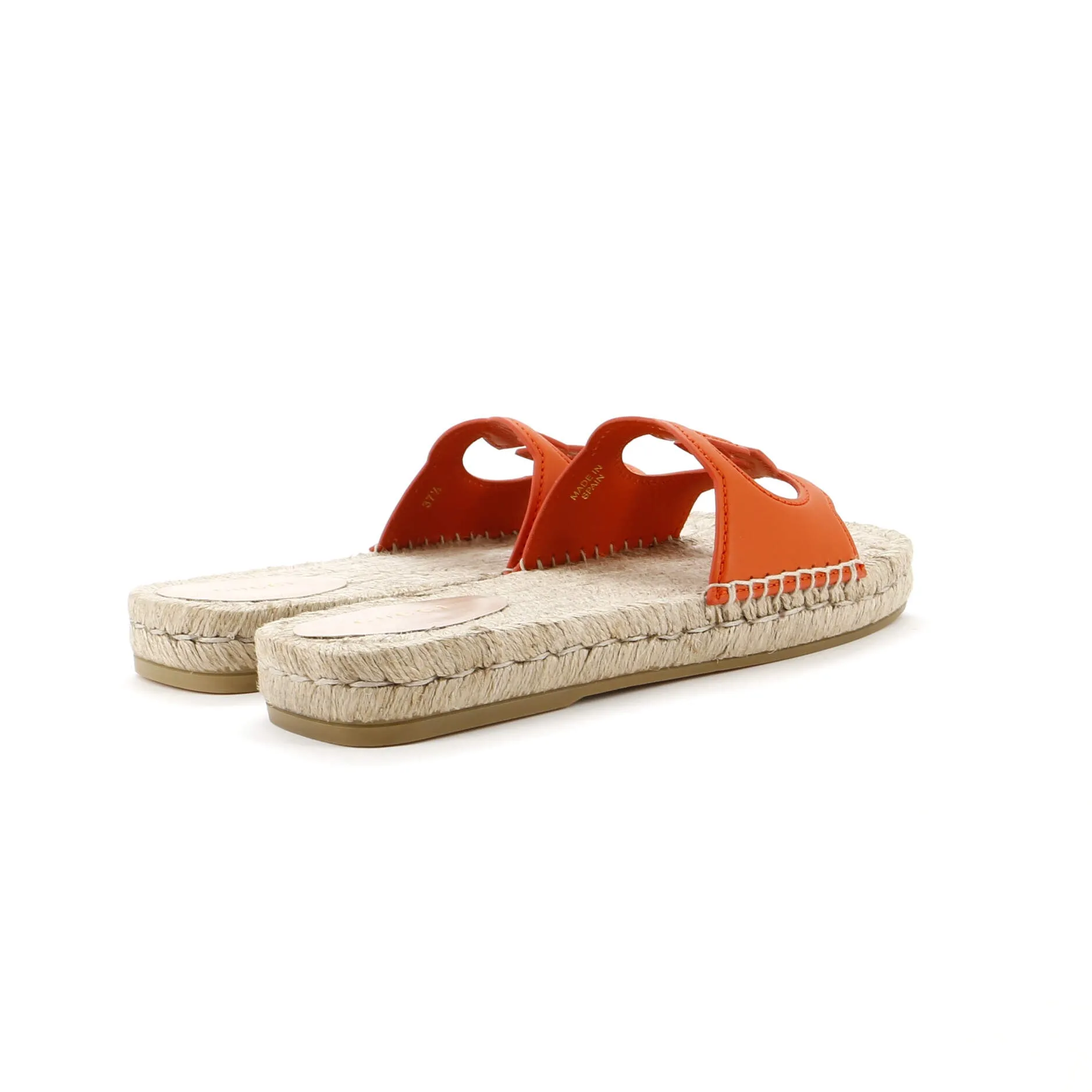 Women's Interlocking G Cut-Out Espadrille Slide Sandals Leather