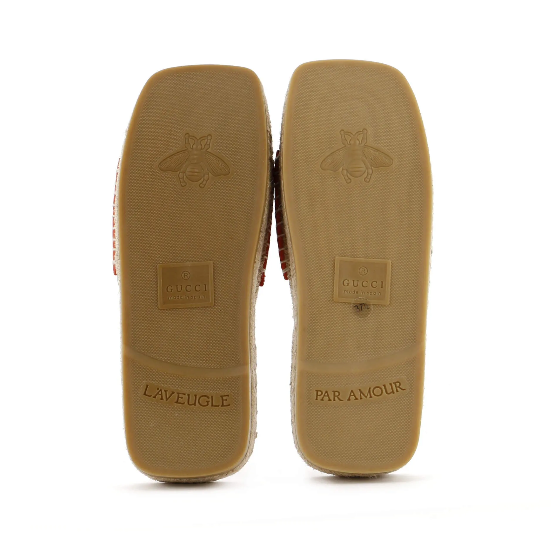 Women's Interlocking G Cut-Out Espadrille Slide Sandals Leather