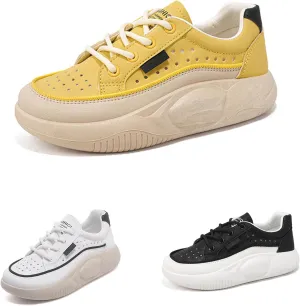 Womens Mesh Platform Lace Up Sneakers Fashion Comfortable Increase Height Soft Bottom Walking Tennis Shoes for Most Occasion Casual Shoes