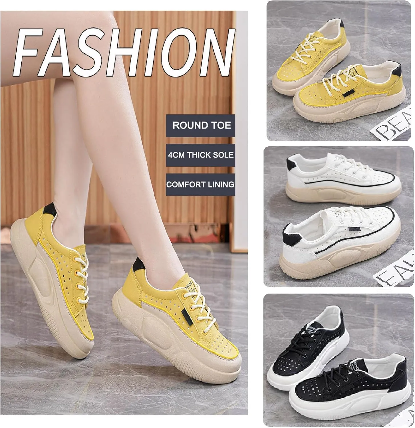 Womens Mesh Platform Lace Up Sneakers Fashion Comfortable Increase Height Soft Bottom Walking Tennis Shoes for Most Occasion Casual Shoes