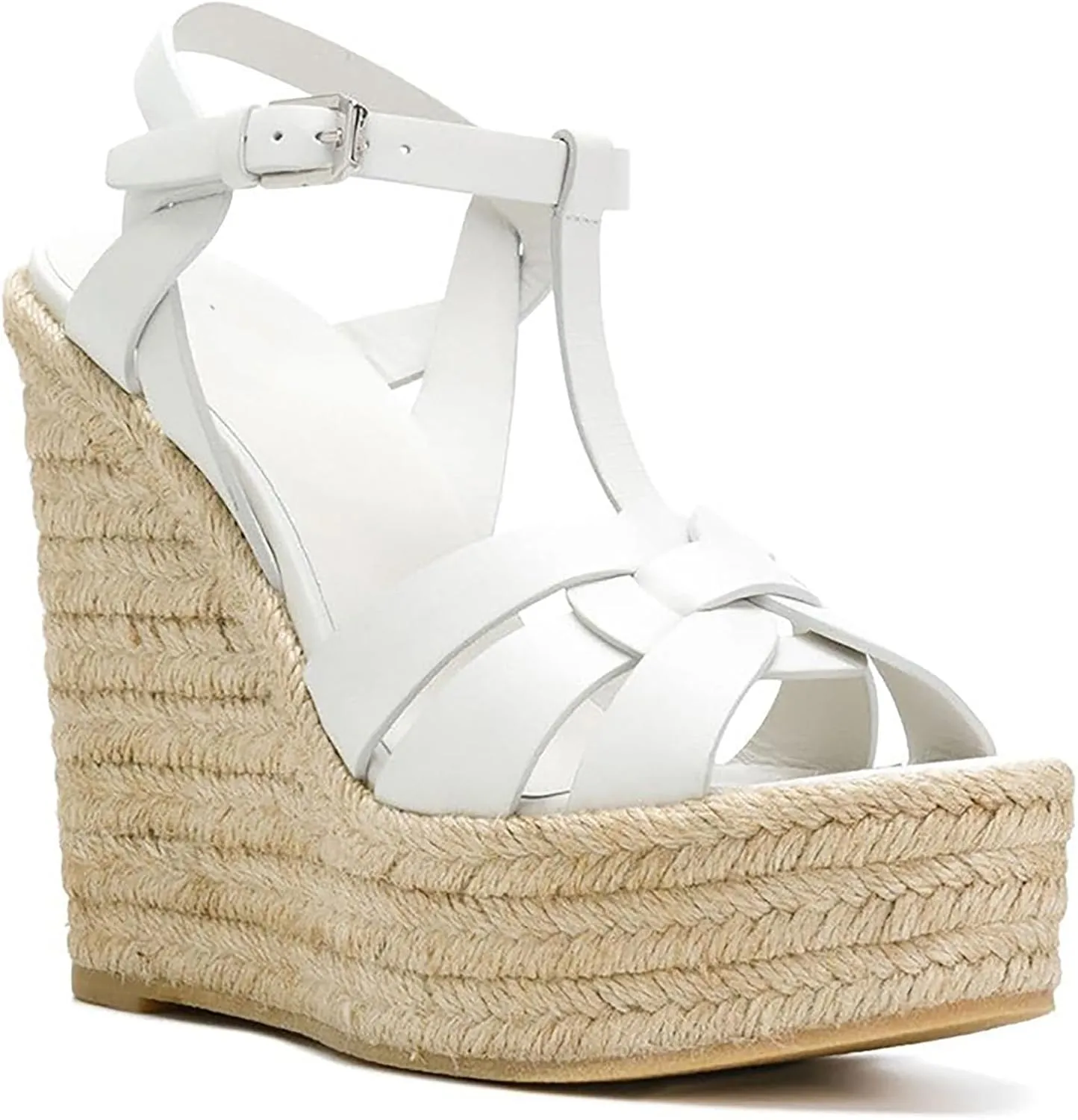 Women's Platform Wedge Sandals Simple Open Toe Lace Up Braided Espadrille Wedge Sandals Comfy Sexy Summer Ankle Strap Party Dress Sandals