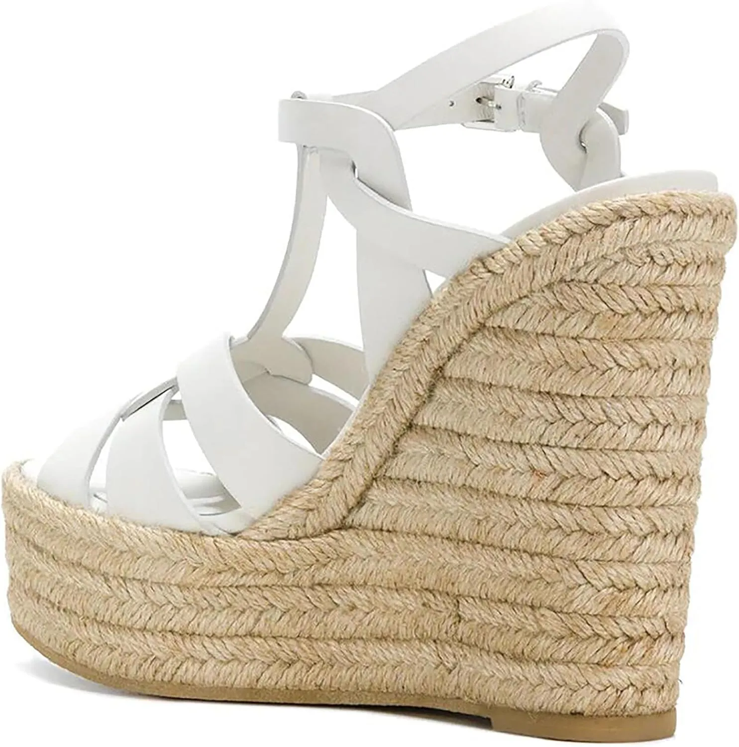 Women's Platform Wedge Sandals Simple Open Toe Lace Up Braided Espadrille Wedge Sandals Comfy Sexy Summer Ankle Strap Party Dress Sandals
