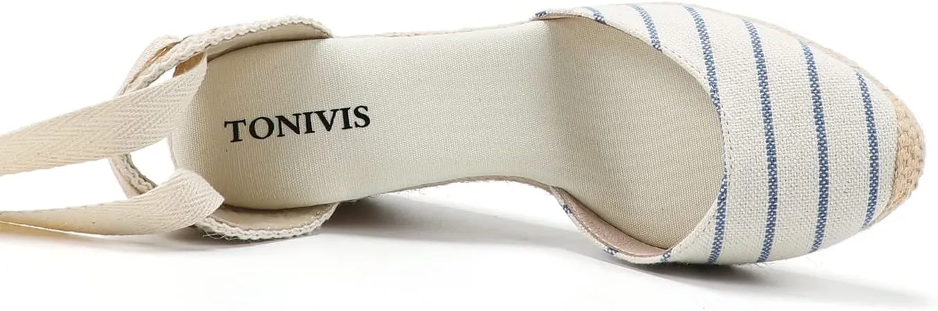 Women’s Platform Wedges Espadrilles, 3" Wedge, Soft Ankle-Tie Strap, Closed Toe, Classic Summer Sandals