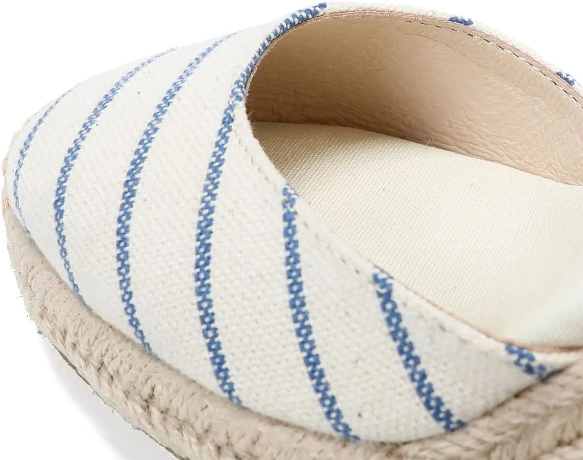 Women’s Platform Wedges Espadrilles, 3" Wedge, Soft Ankle-Tie Strap, Closed Toe, Classic Summer Sandals