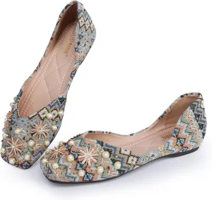 Women's Pointed Rhinestone Flat Shoes Glitter Flowers Wedding Comfortable Dress Shoes