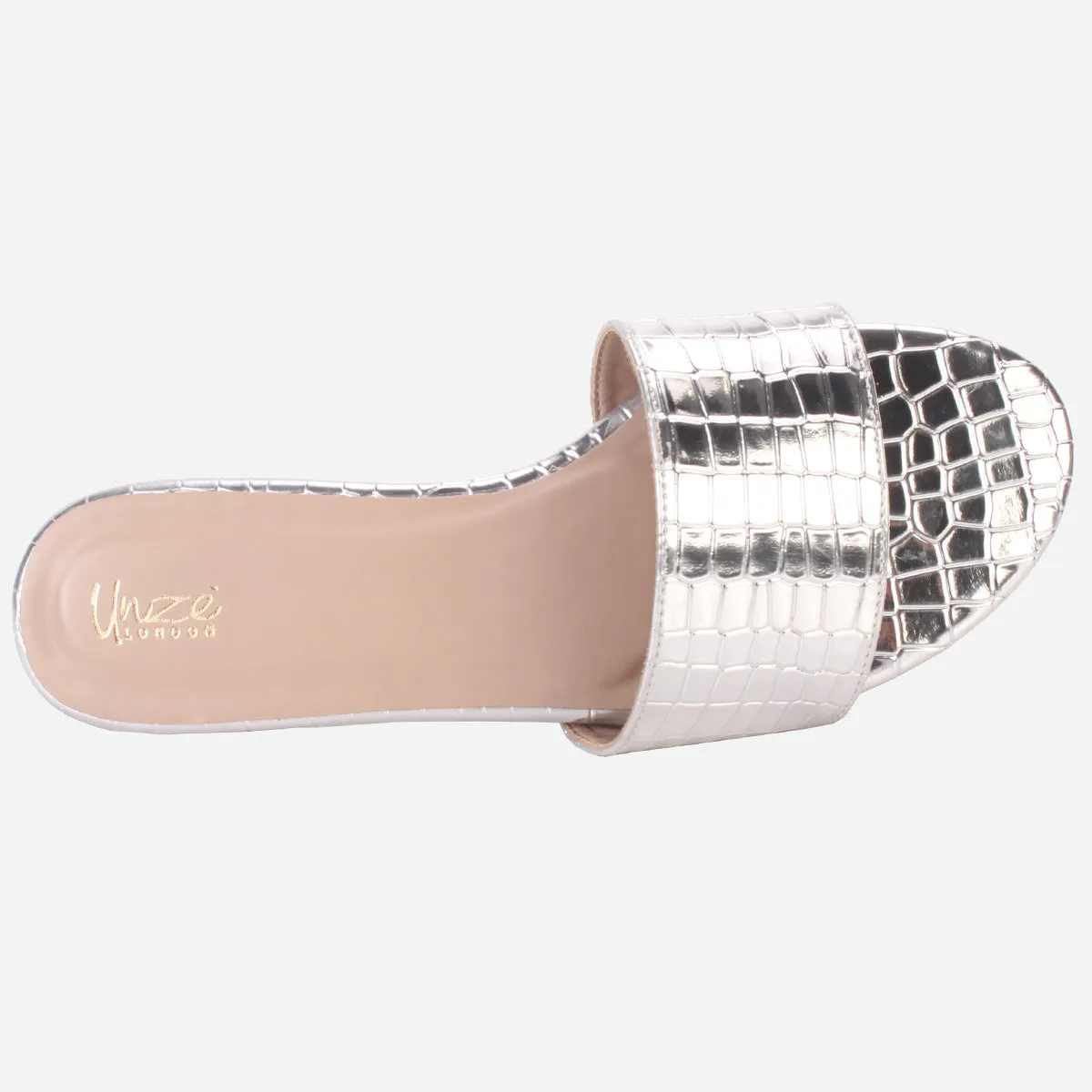 Womens "ROSA" Shimmer Summer Flat Slippers