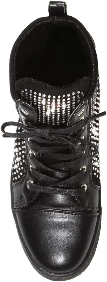 Womens Rhinestone Shoes High Top Dance Sneakers