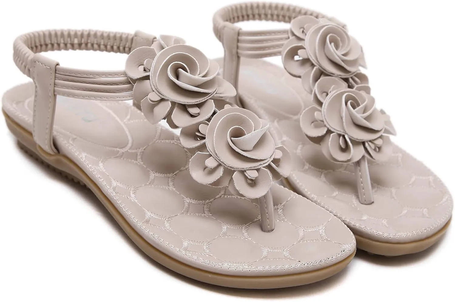Womens Sandals Retro Slip on Peep Toe Flip Flop Breathable Pluse Size Flat Sandals Dress Beach Shoes