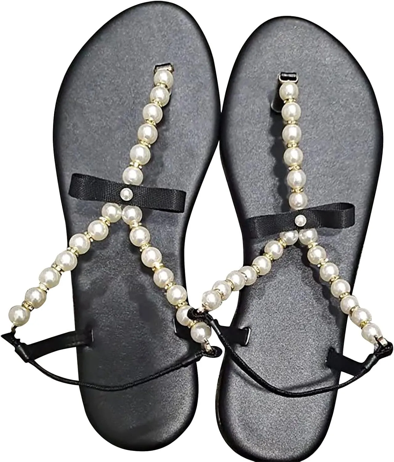 Womens Sandals Retro Slip on Peep Toe Flip Flop Breathable Pluse Size Flat Sandals Dress Beach Shoes
