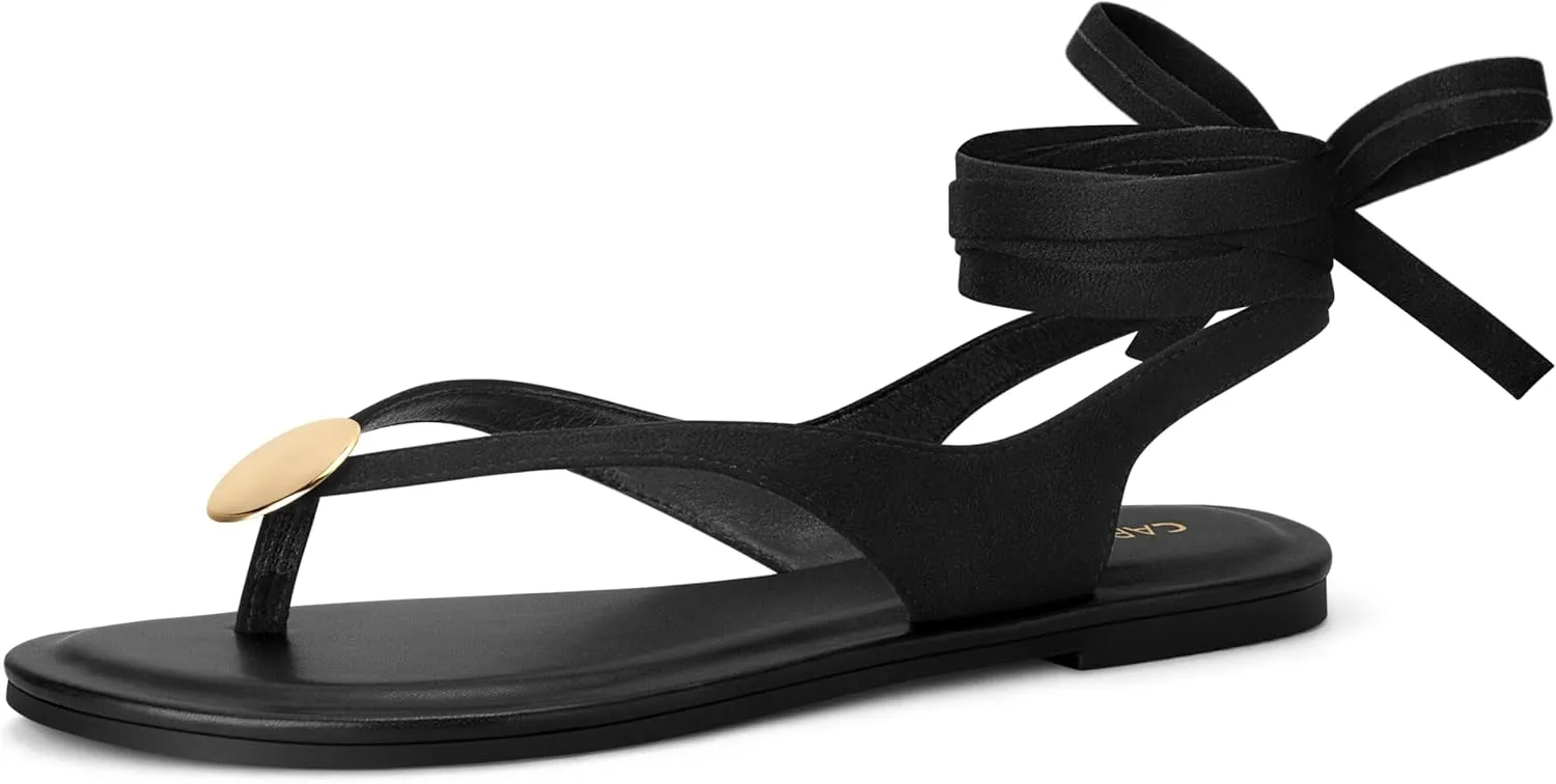 Women's Suede Flat Sandals with Metallic Accents Adjustable Strappy Flip Flops for Beach Vacation Casual Outings Cushioned Dressy Slides,MOLAZY-00