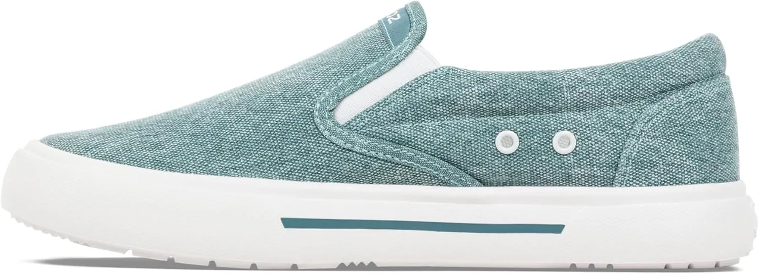 Women's Sunwashed Slip-On Fishing Shoes | Water-Repellent, Pre-Shrunk Nylon/Cotton Blend | Arch Support, Padded Collar, & Sneaker Platform