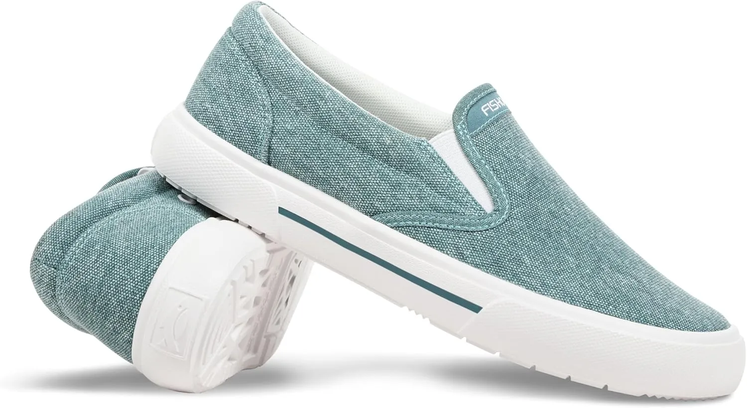 Women's Sunwashed Slip-On Fishing Shoes | Water-Repellent, Pre-Shrunk Nylon/Cotton Blend | Arch Support, Padded Collar, & Sneaker Platform