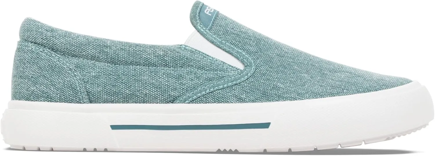 Women's Sunwashed Slip-On Fishing Shoes | Water-Repellent, Pre-Shrunk Nylon/Cotton Blend | Arch Support, Padded Collar, & Sneaker Platform