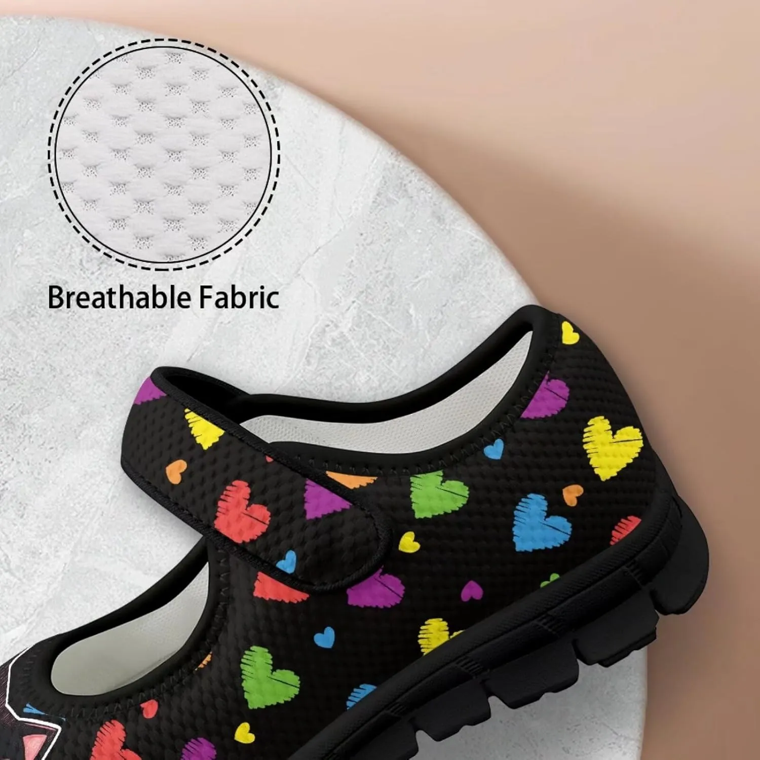 Women's Walking Shoes Lady Fashion Mary Jane Sneakers Breathable Adjustable Working Flat Shoes