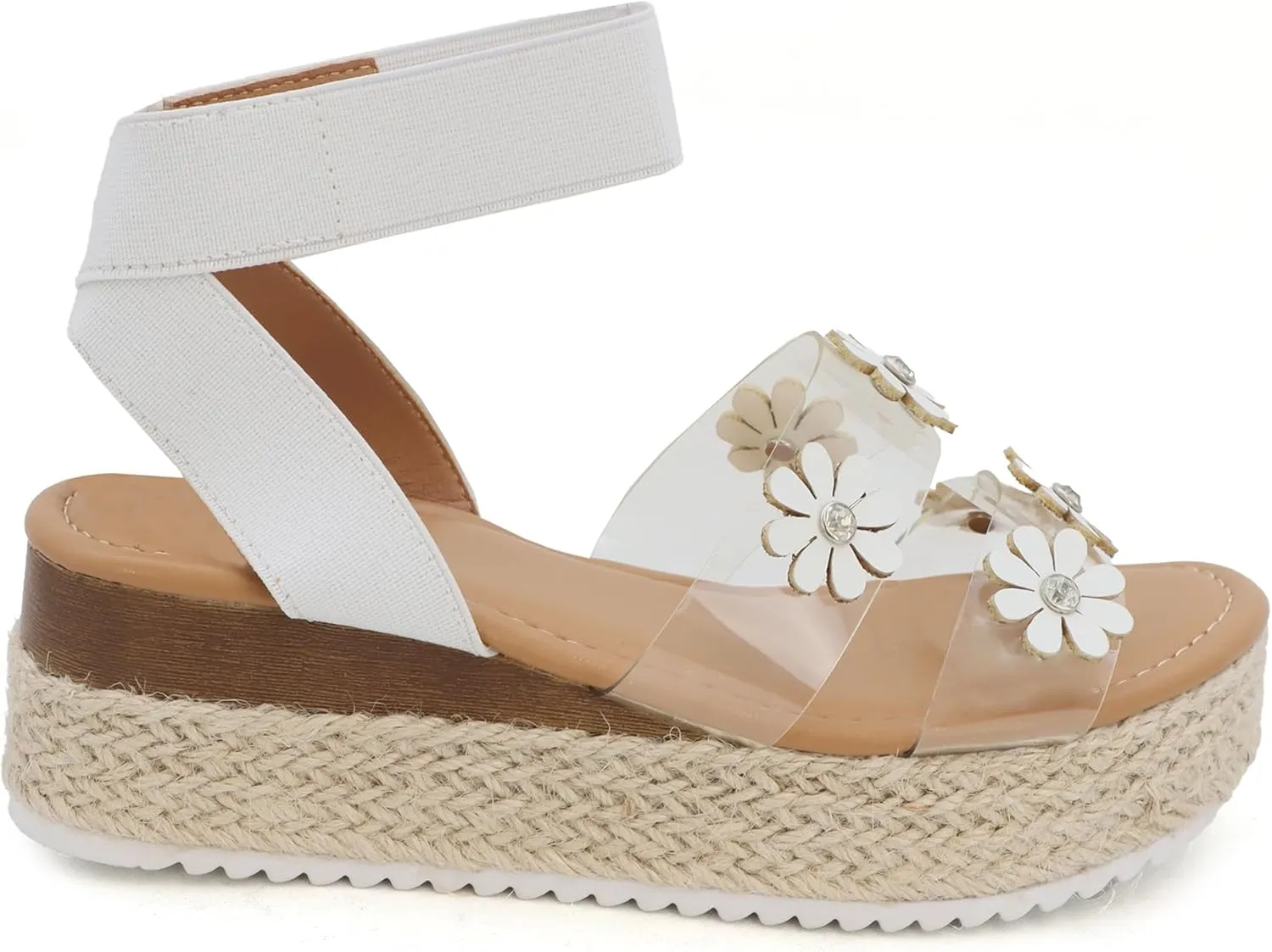 YOKI MALLEN-03Y Girls Wedge Sandals with Floral Details, Girls Platform Sandals