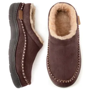 Zigzagger Men's Slip On Moccasin Slippers, Indoor/Outdoor Warm Fuzzy Comfy House Shoes, Fluffy Wide Loafer Slippers.