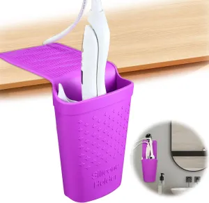 zxbaers Curling Iron Holder, Silicone Hot Hair Tools Holder with Suction Cup, Hair Straightener Holder/Curling Iron Holder/Flat Iron Holder Hair Styling Tool Organizer